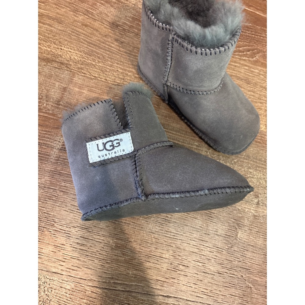 UGG Erin gray fur bootie shoes Large toddler 7 - Picture 4 of 7